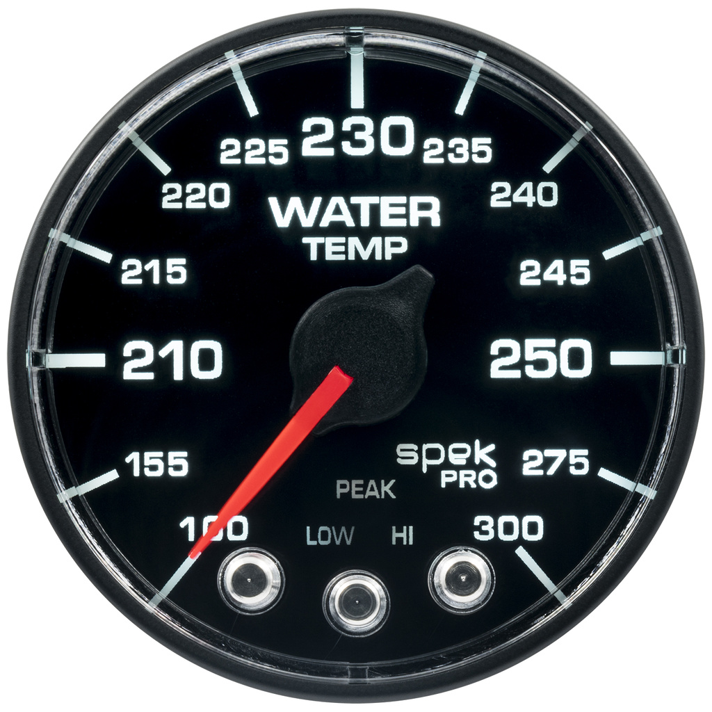 2-1/16" Vanntemperatur, 100-300 °F, Spek-Pro, Black/Black, Ecu
