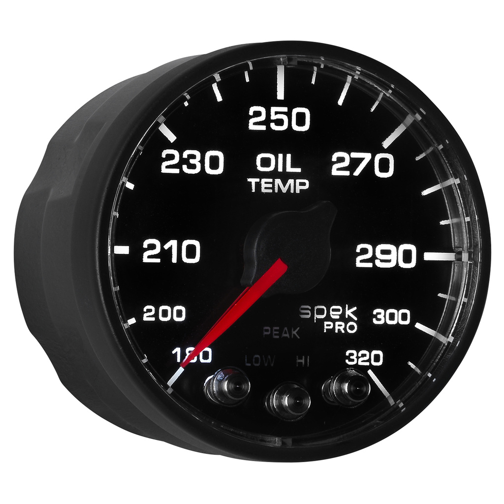 2-1/16" Oljetemperatur, 180-320 °F, Spek-Pro, Black/Black, Ecu