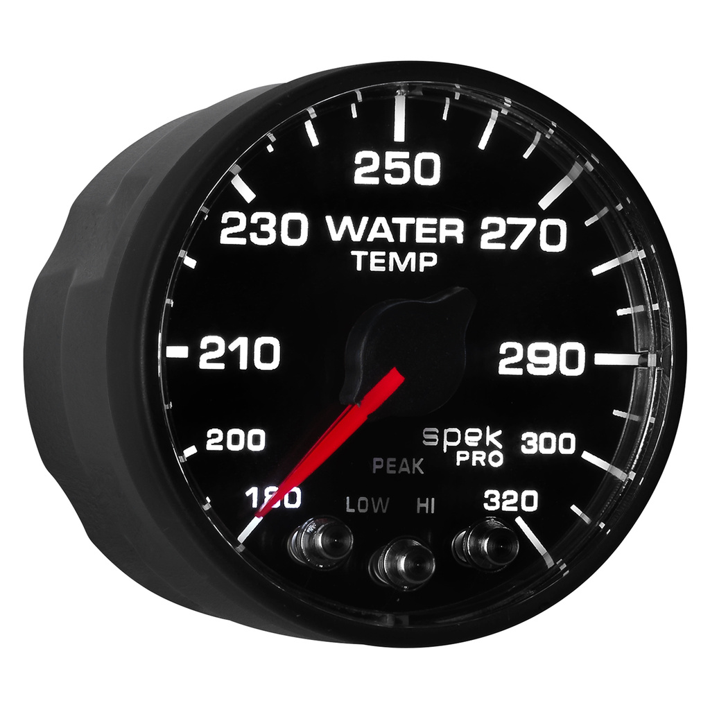 2-1/16" Water Trykk, 0-30 Psi, Spek-Pro, Black/Black, Ecu