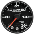2-1/16" Water Trykk, 0-120 Psi, Spek-Pro, Black/Black (For 100 Psi Sensor Not Incl)