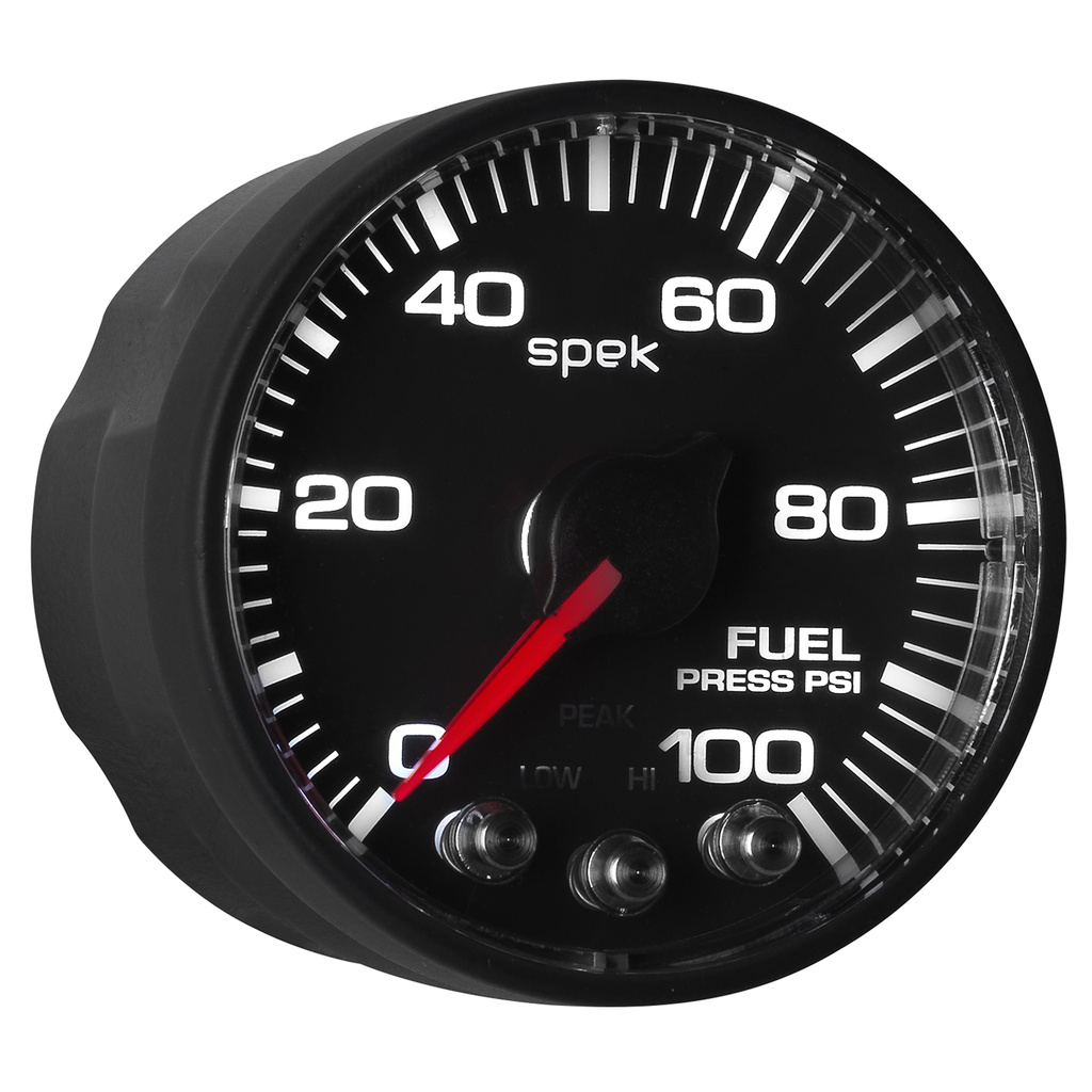 2-1/16" Drivstoff Trykk, 0-100 Psi, Spek-Pro, Black/Black, Ecu