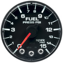 2-1/16" Drivstoff Trykk, 0-15 Psi, Spek-Pro, Black/Black, Ecu