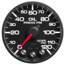 2-1/16" Oljetrykk, 0-120 Psi, Spek-Pro, Black/Black, Ecu
