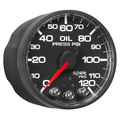 2-1/16" Oljetrykk, 0-120 Psi, Spek-Pro, Black/Black, Ecu