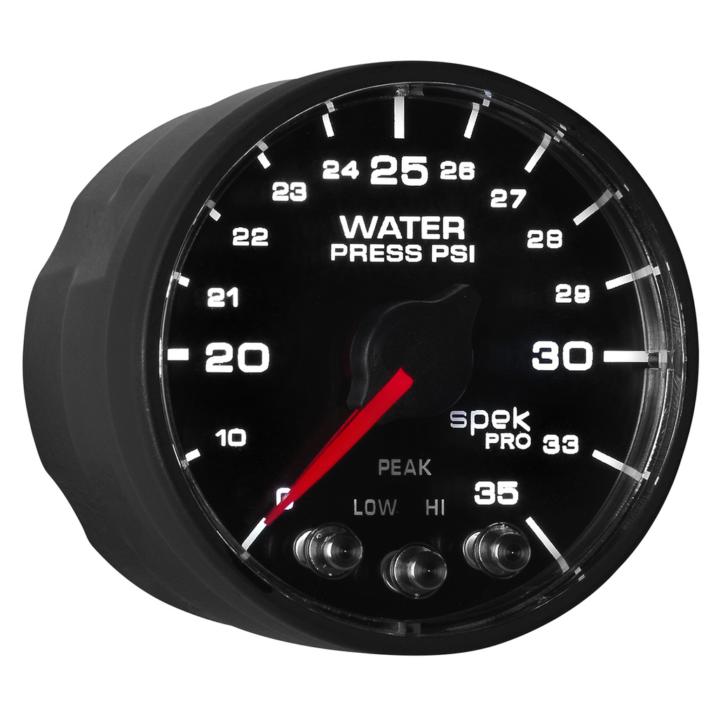 2-1/16" Water Trykk, 0-35 Psi, Spek-Pro, Black/Black, Ecu