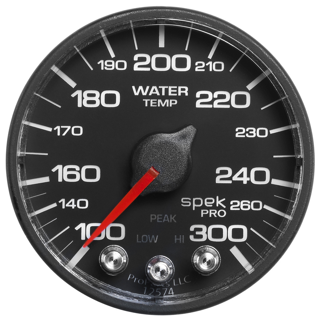 2-1/16" Vanntemperatur, 100-300 °F, Spek-Pro, Black/Black, Ecu