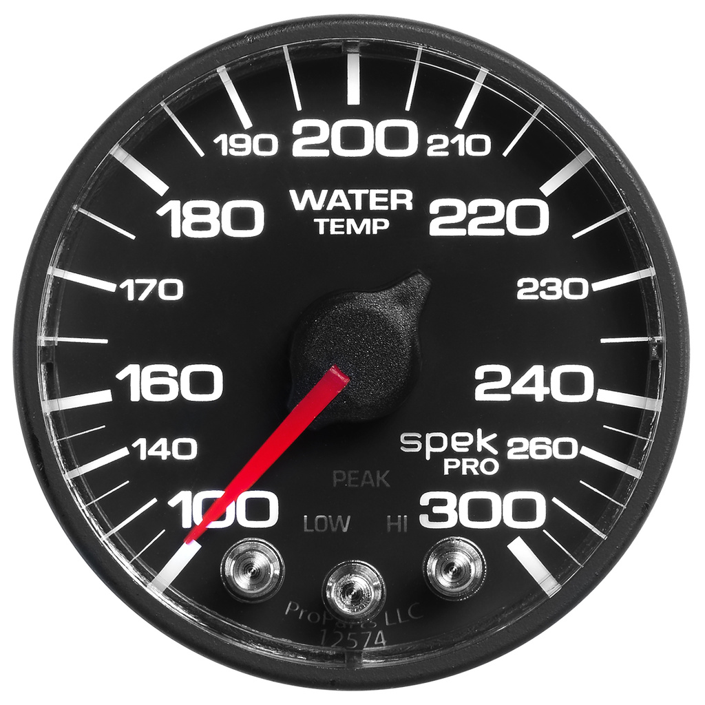 2-1/16" Vanntemperatur, 100-300 °F, Spek-Pro, Black/Black, Ecu