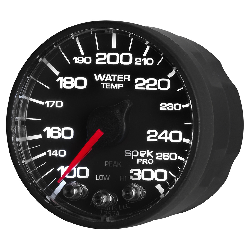 2-1/16" Vanntemperatur, 100-300 °F, Spek-Pro, Black/Black, Ecu