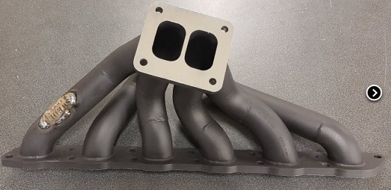 Volvo 740/940 6cyl rakställd eksos manifold svart stål