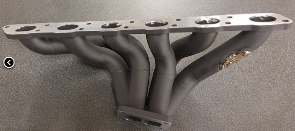 Volvo 740/940 6cyl rakställd eksos manifold svart stål